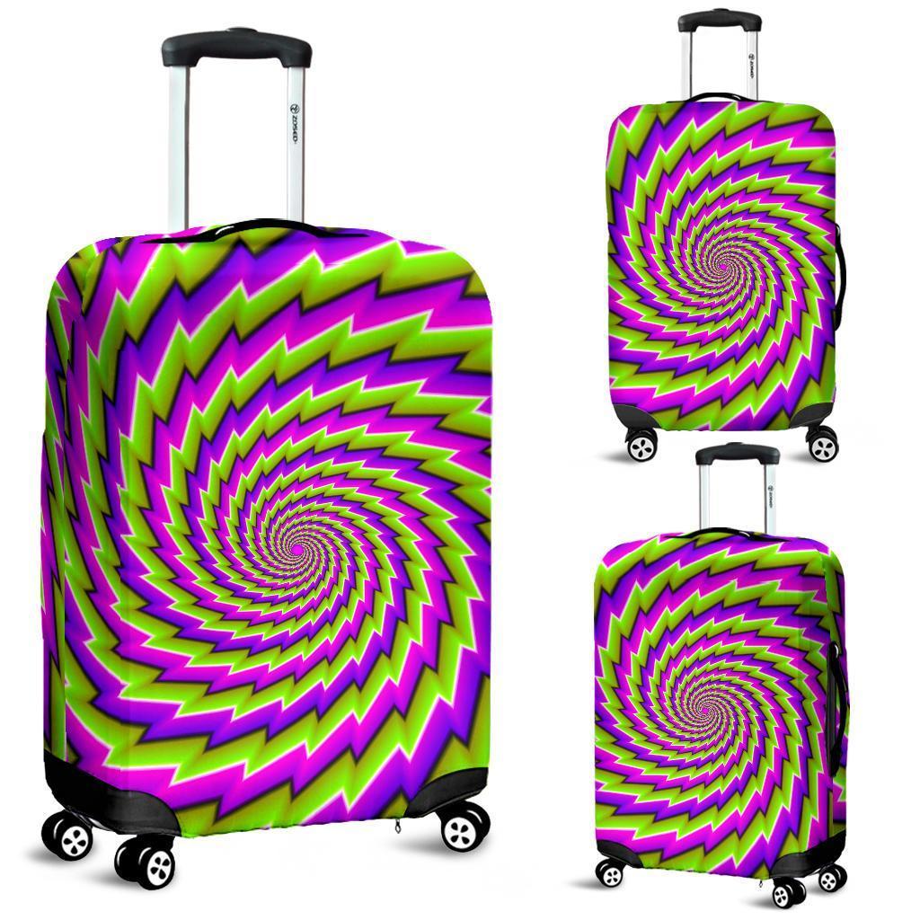 Green Twisted Moving Optical Illusion Luggage Cover GearFrost