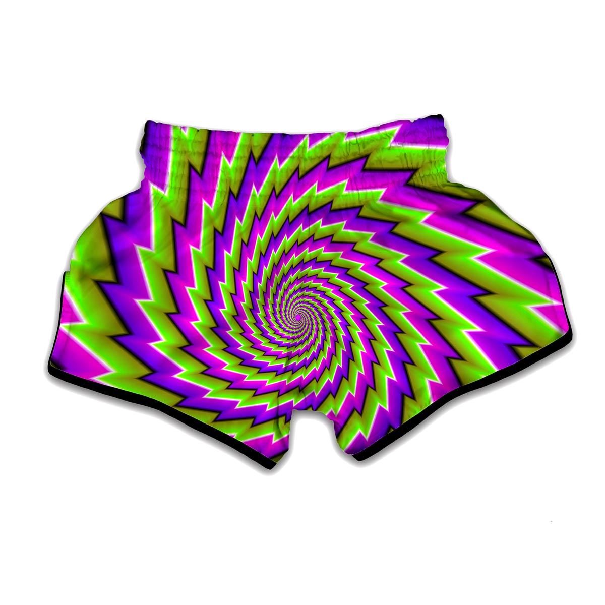 Green Twisted Moving Optical Illusion Muay Thai Boxing Shorts