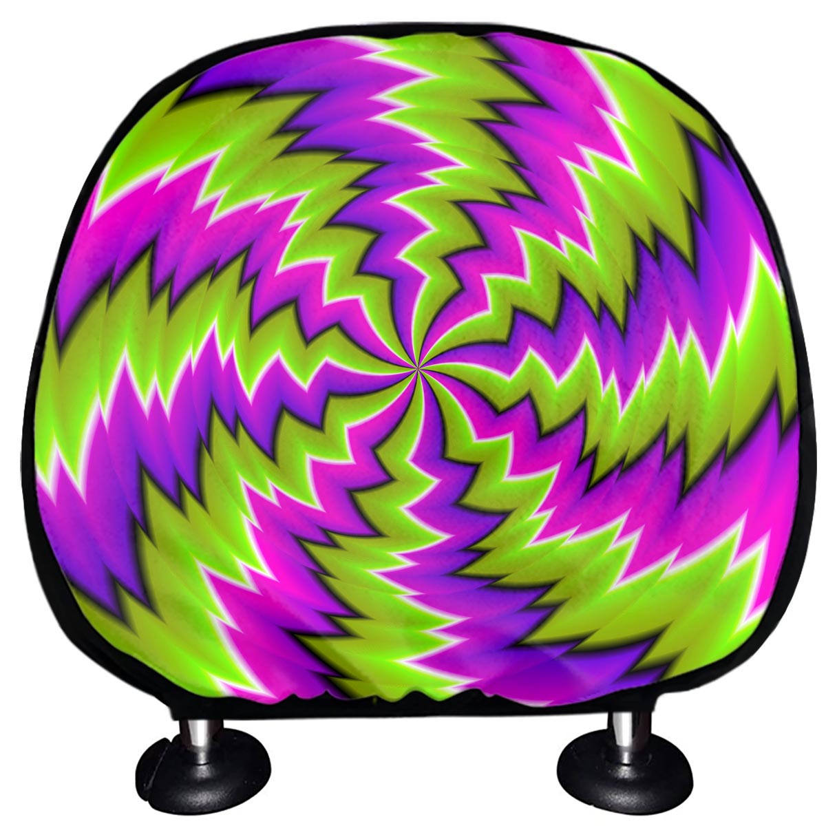 Green Vortex Moving Optical Illusion Car Headrest Covers