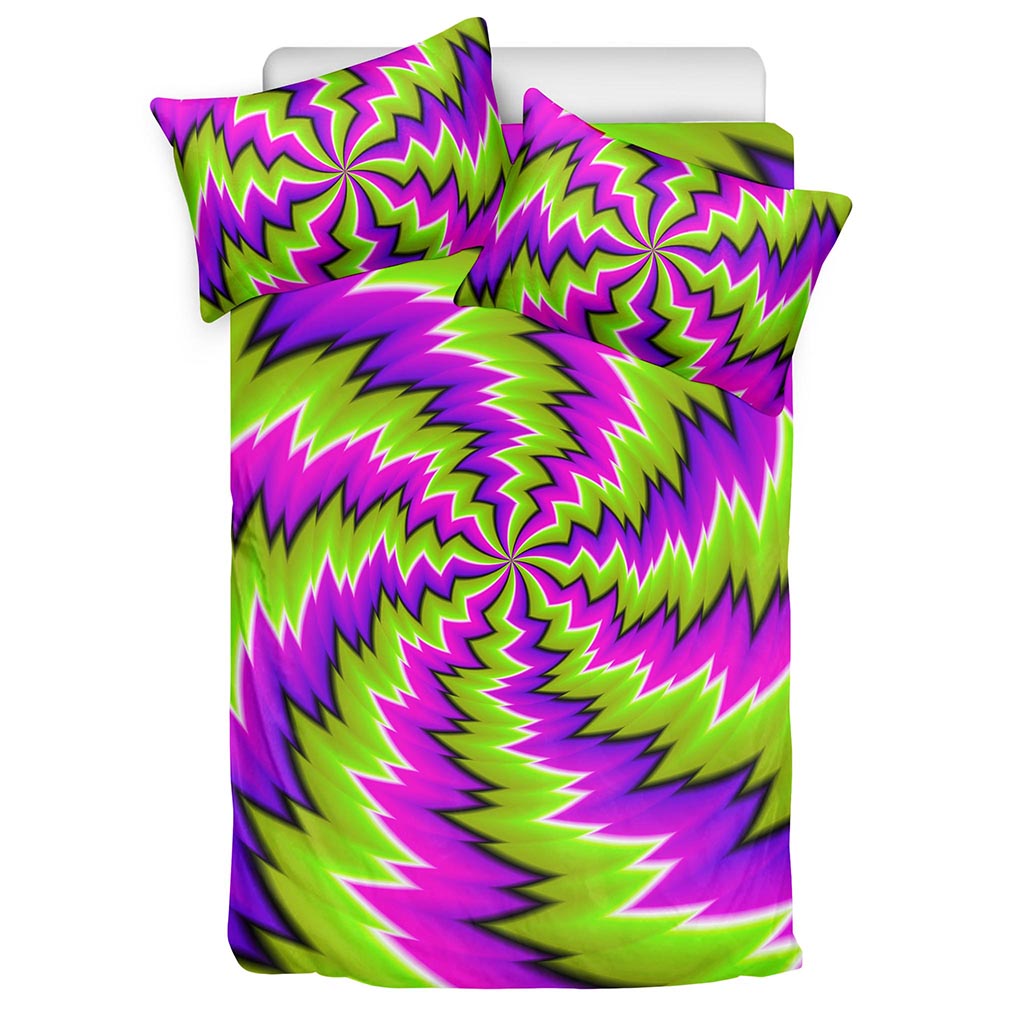 Green Vortex Moving Optical Illusion Duvet Cover Bedding Set