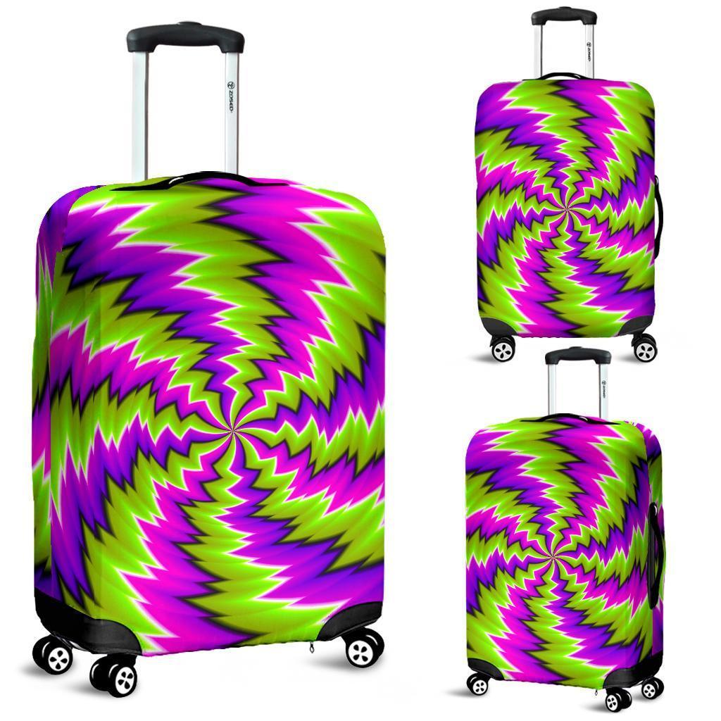 Green Vortex Moving Optical Illusion Luggage Cover GearFrost