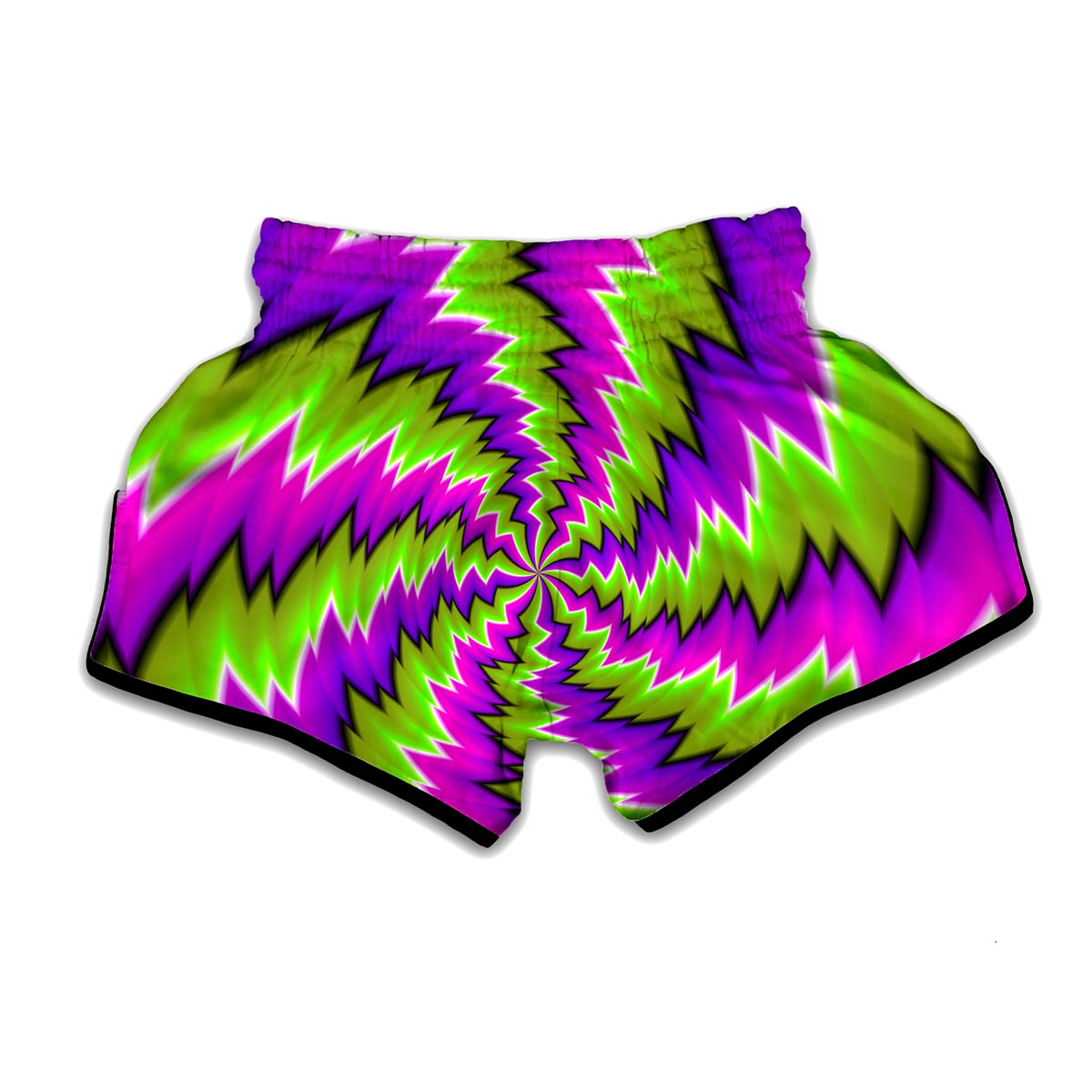Green Vortex Moving Optical Illusion Muay Thai Boxing Shorts