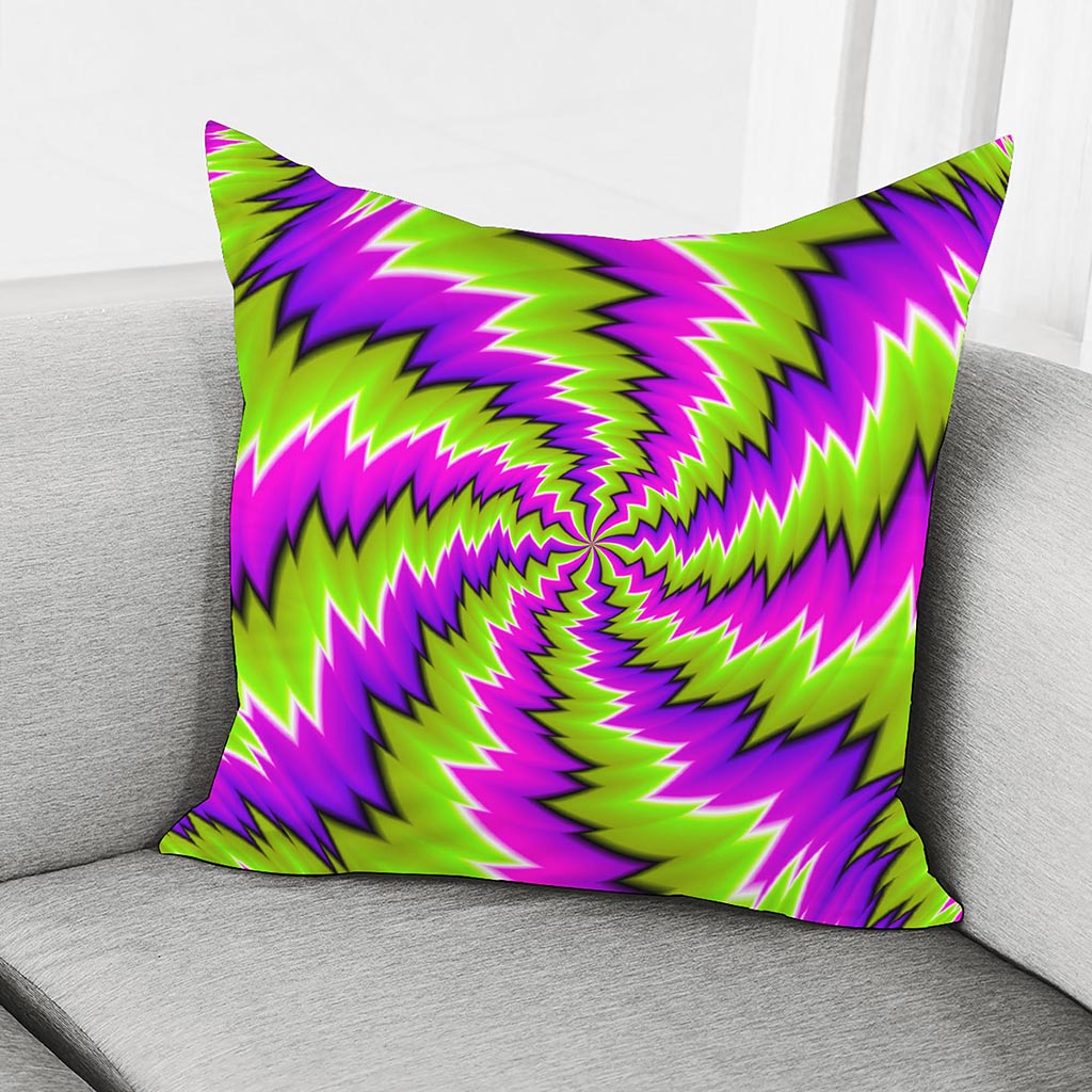Green Vortex Moving Optical Illusion Pillow Cover