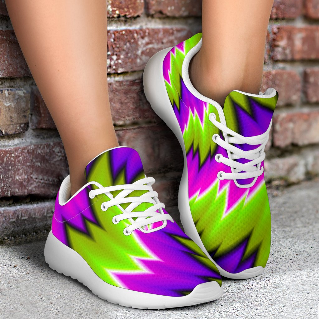 Green Vortex Moving Optical Illusion Sport Shoes GearFrost
