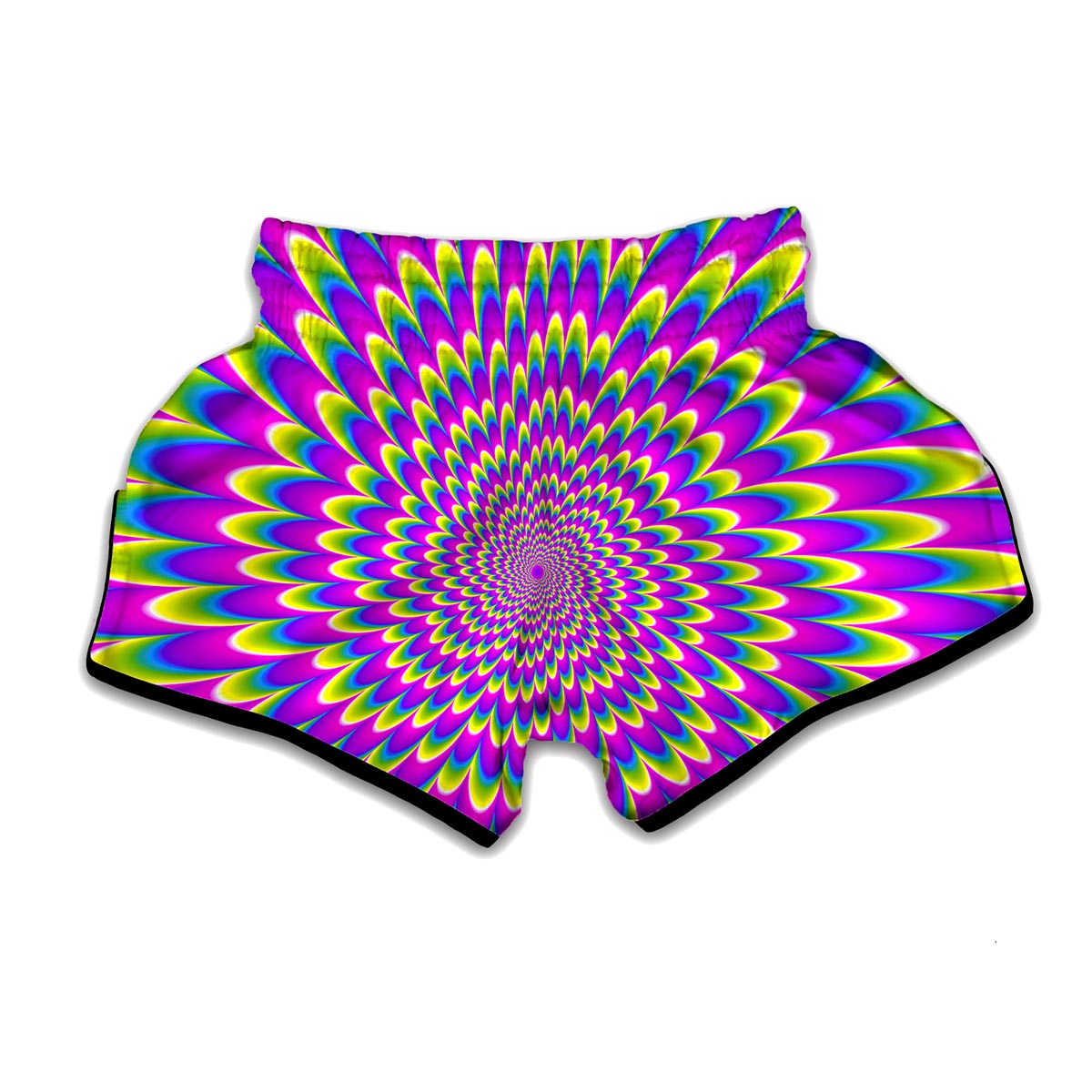 Green Wave Moving Optical Illusion Muay Thai Boxing Shorts