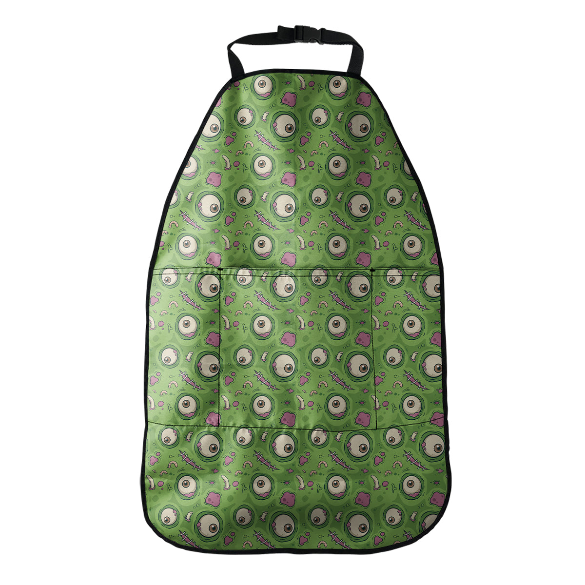 Green Zombie Pattern Print Car Seat Organizers