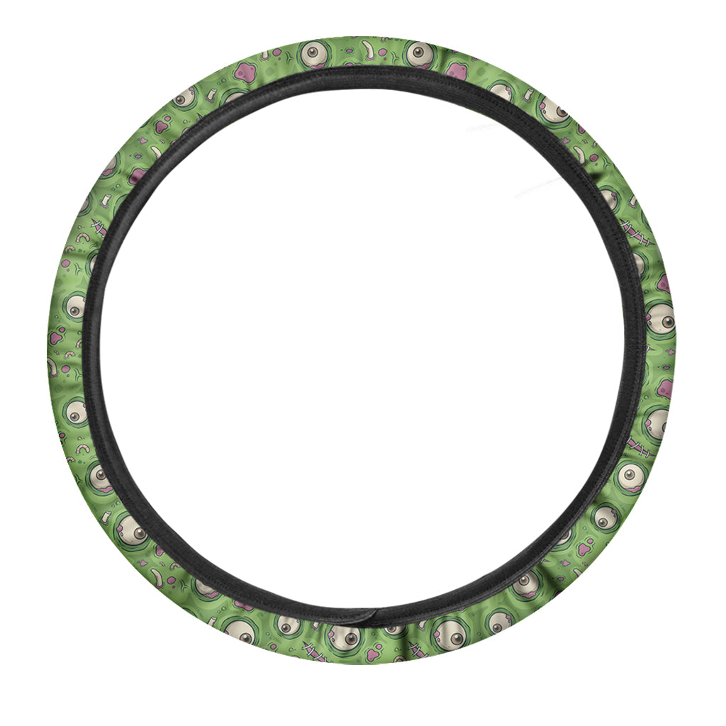 Green Zombie Pattern Print Car Steering Wheel Cover