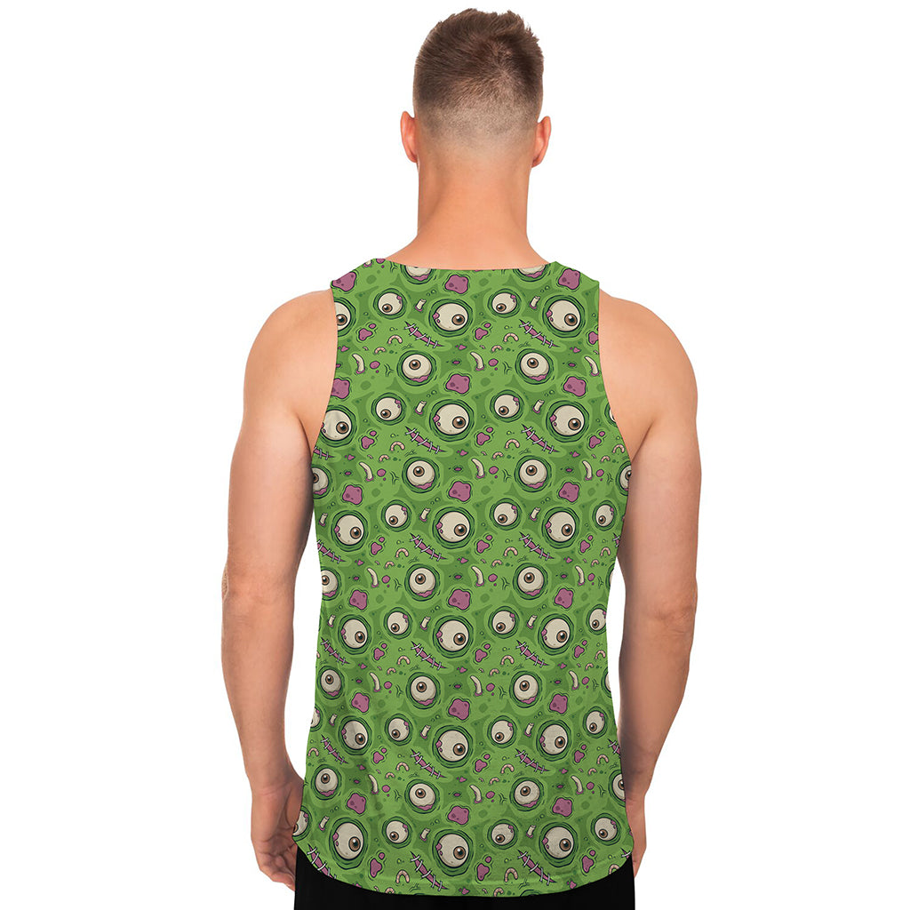 Green Zombie Pattern Print Men's Tank Top