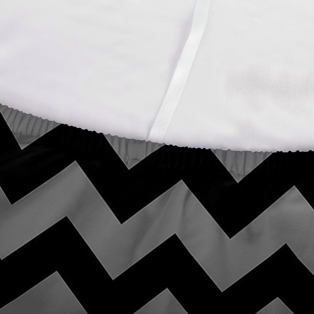 Grey And Black Chevron Pattern Print Sofa Cover
