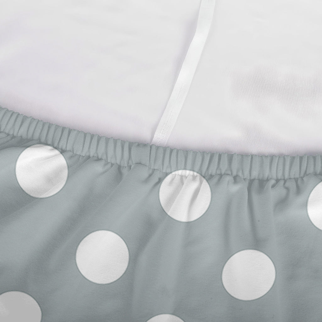 Grey And White Polka Dot Pattern Print Sofa Cover