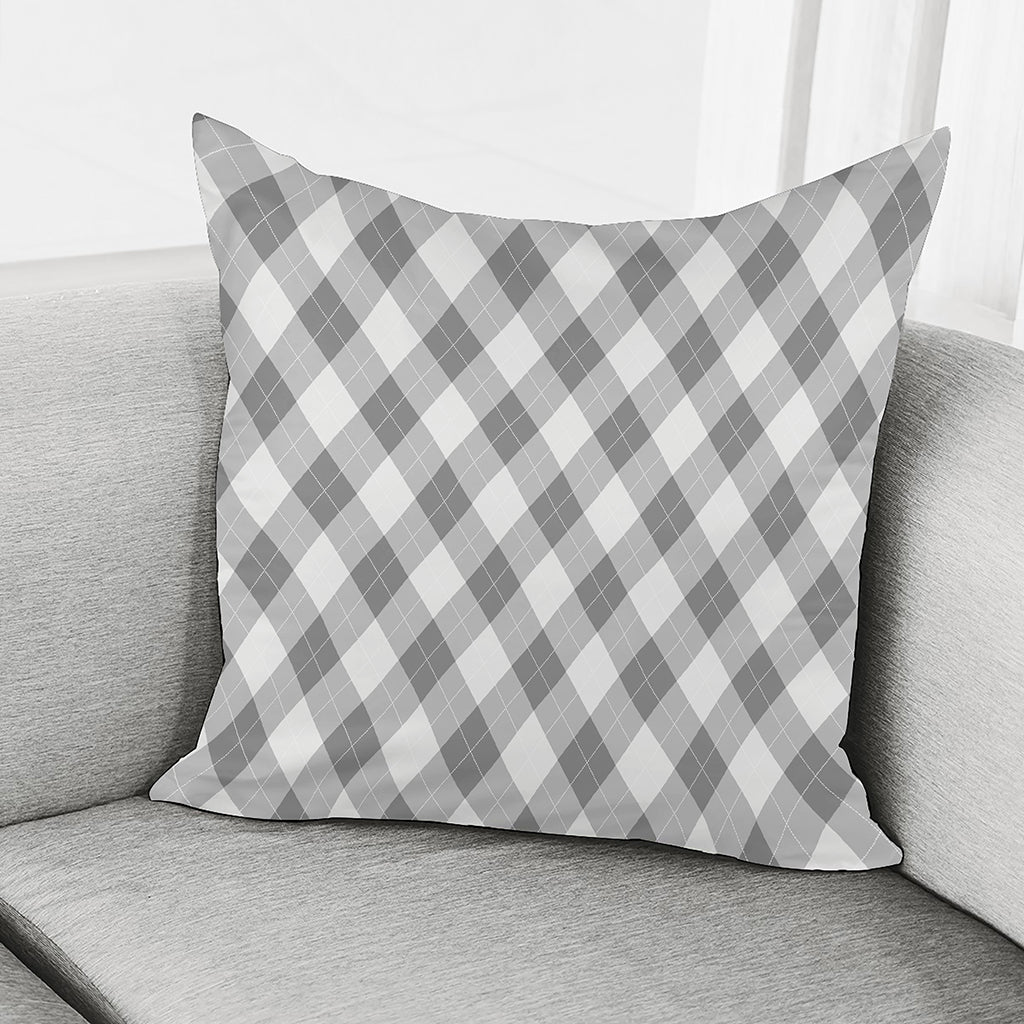 Grey Argyle Pattern Print Pillow Cover