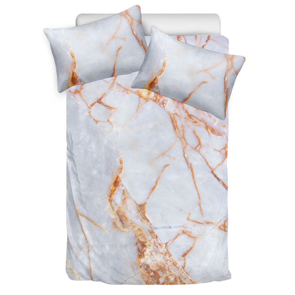 Grey Bronze Marble Print Duvet Cover Bedding Set