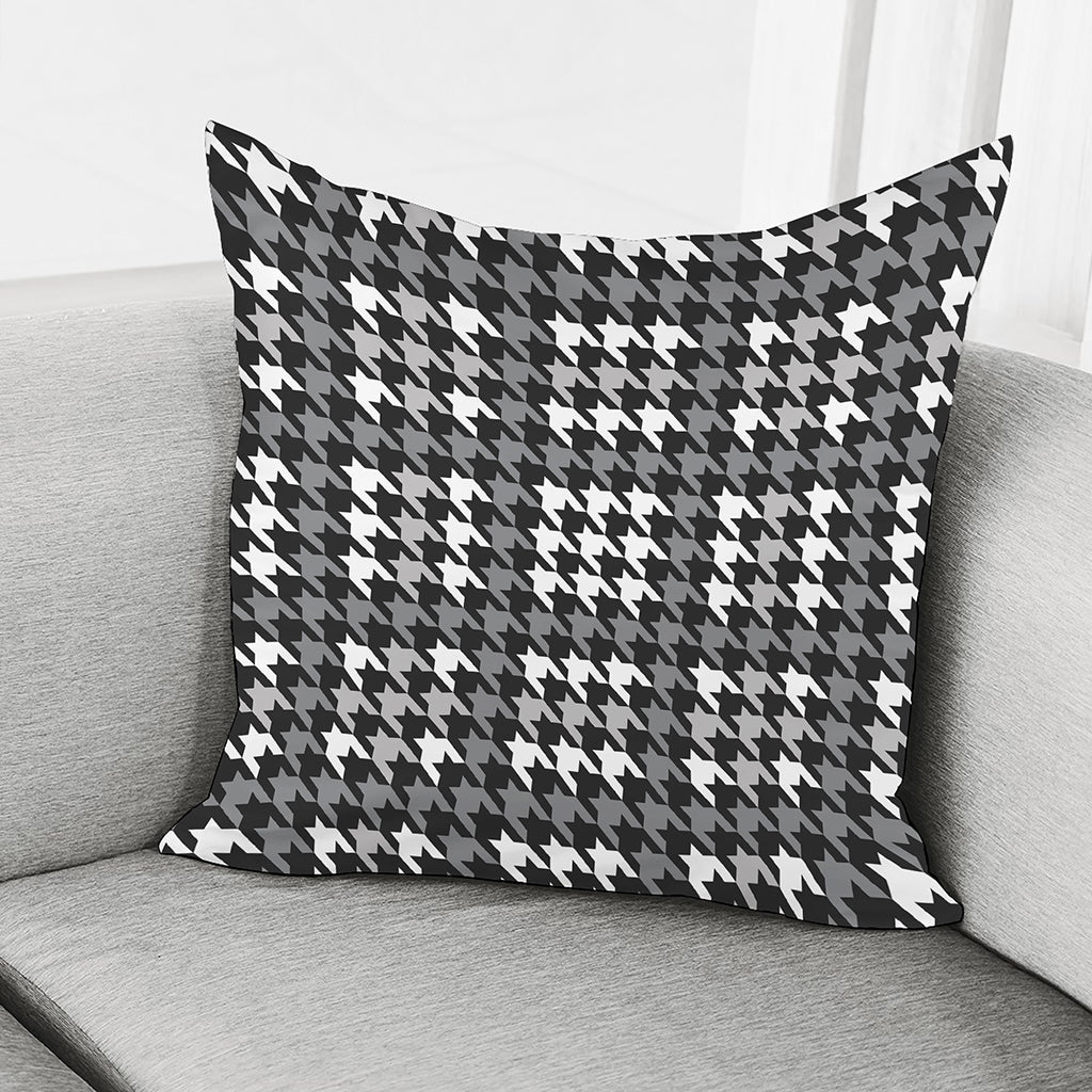 Grey Houndstooth Pattern Print Pillow Cover