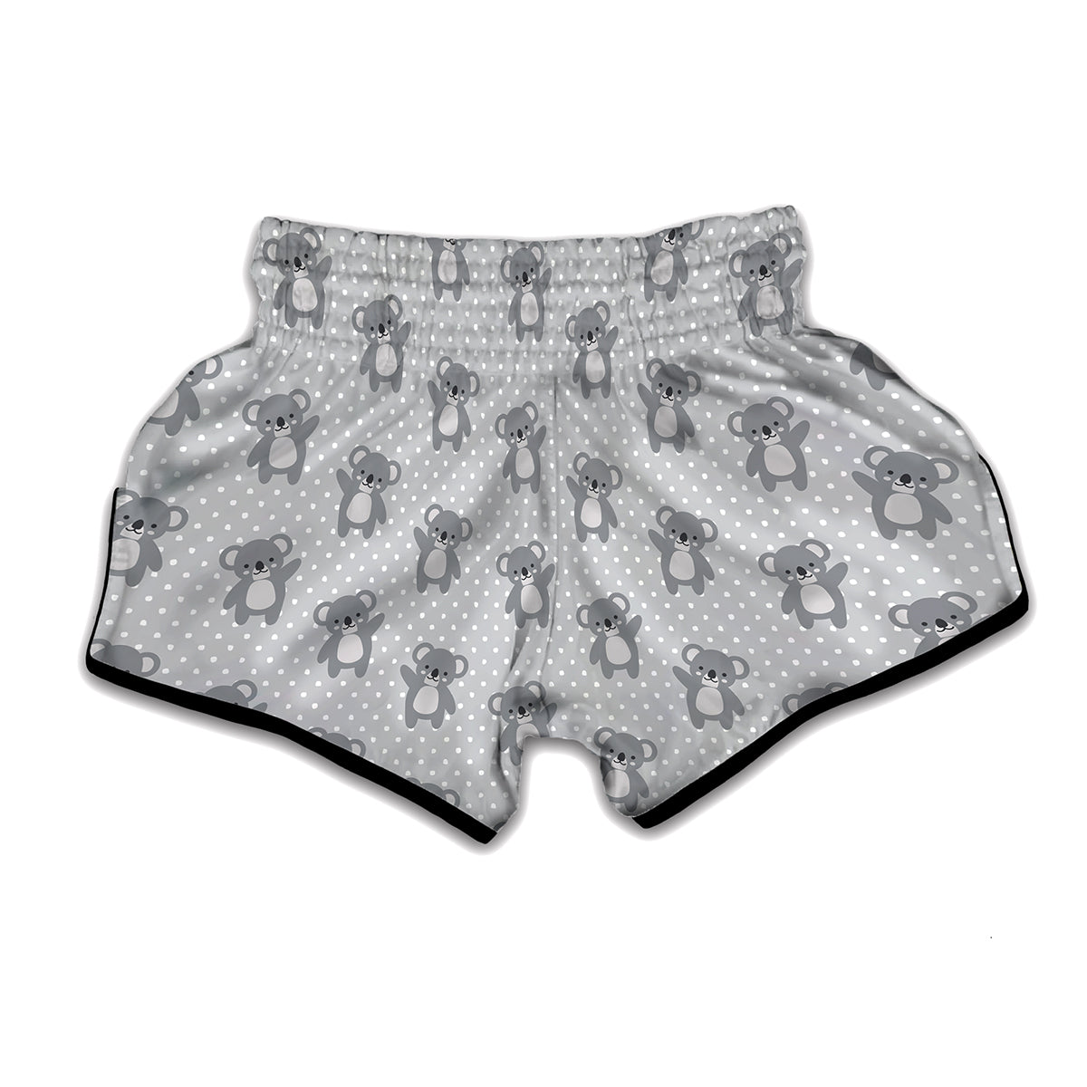 Grey Koala Pattern Print Muay Thai Boxing Shorts