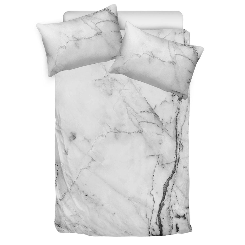 Grey Marble Stone Print Duvet Cover Bedding Set