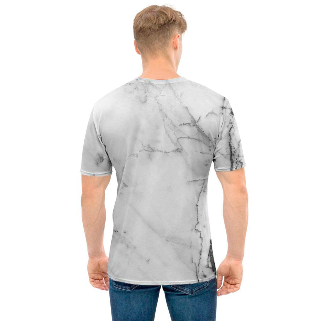 Grey Marble Stone Print Men's T-Shirt