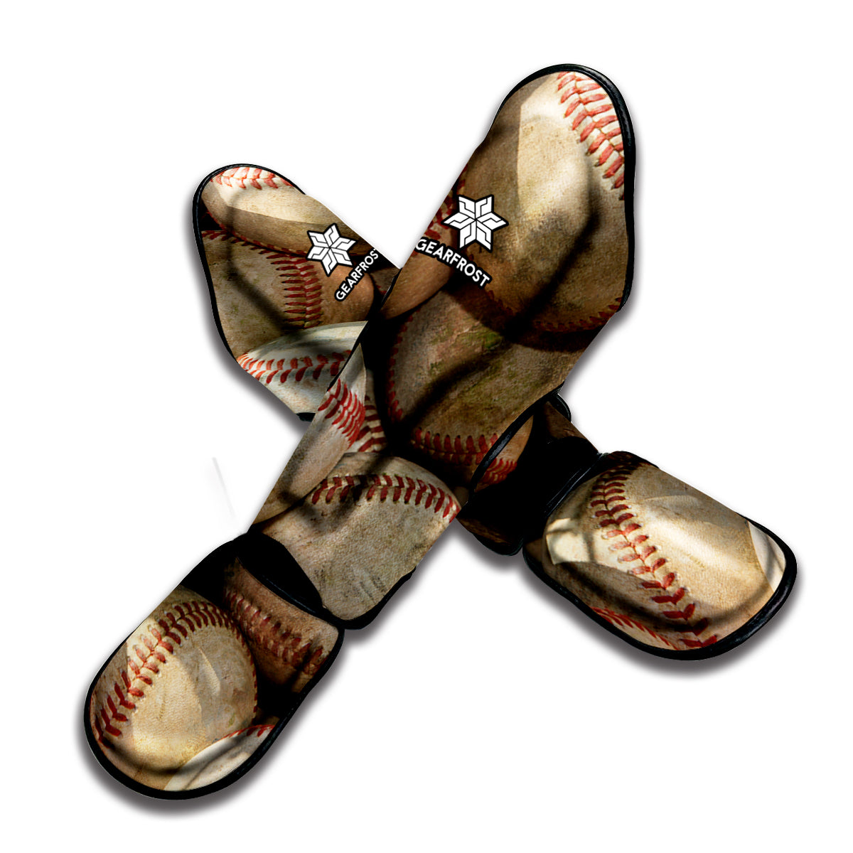 Grunge Baseballs Print Muay Thai Shin Guard