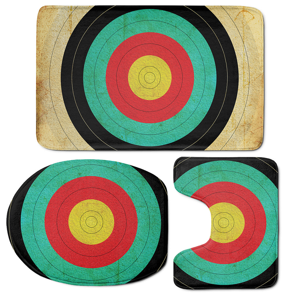 Grunge Bullseye Target Print 3 Piece Bath Mat Set