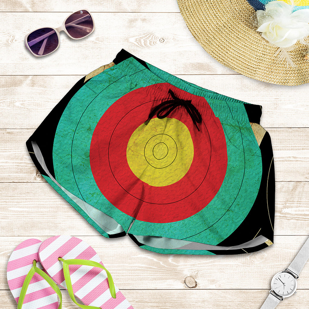 Grunge Bullseye Target Print Women's Shorts