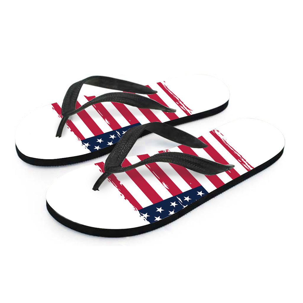 Grunge Flag Of USA Print Flip Flops