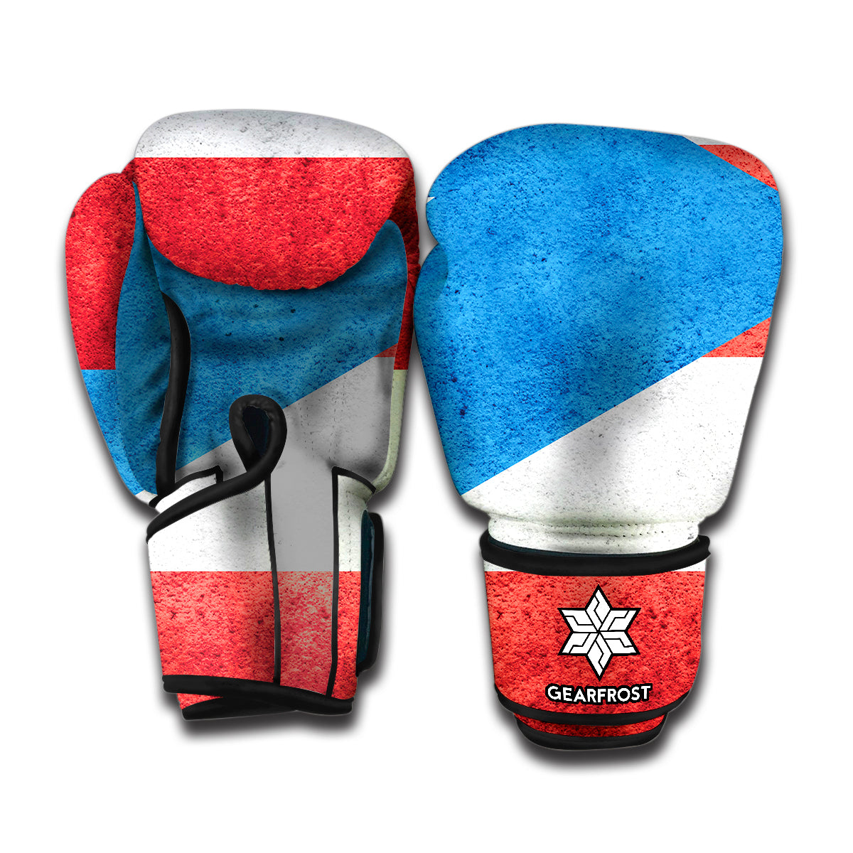 Grunge Puerto Rican Flag Print Boxing Gloves GearFrost