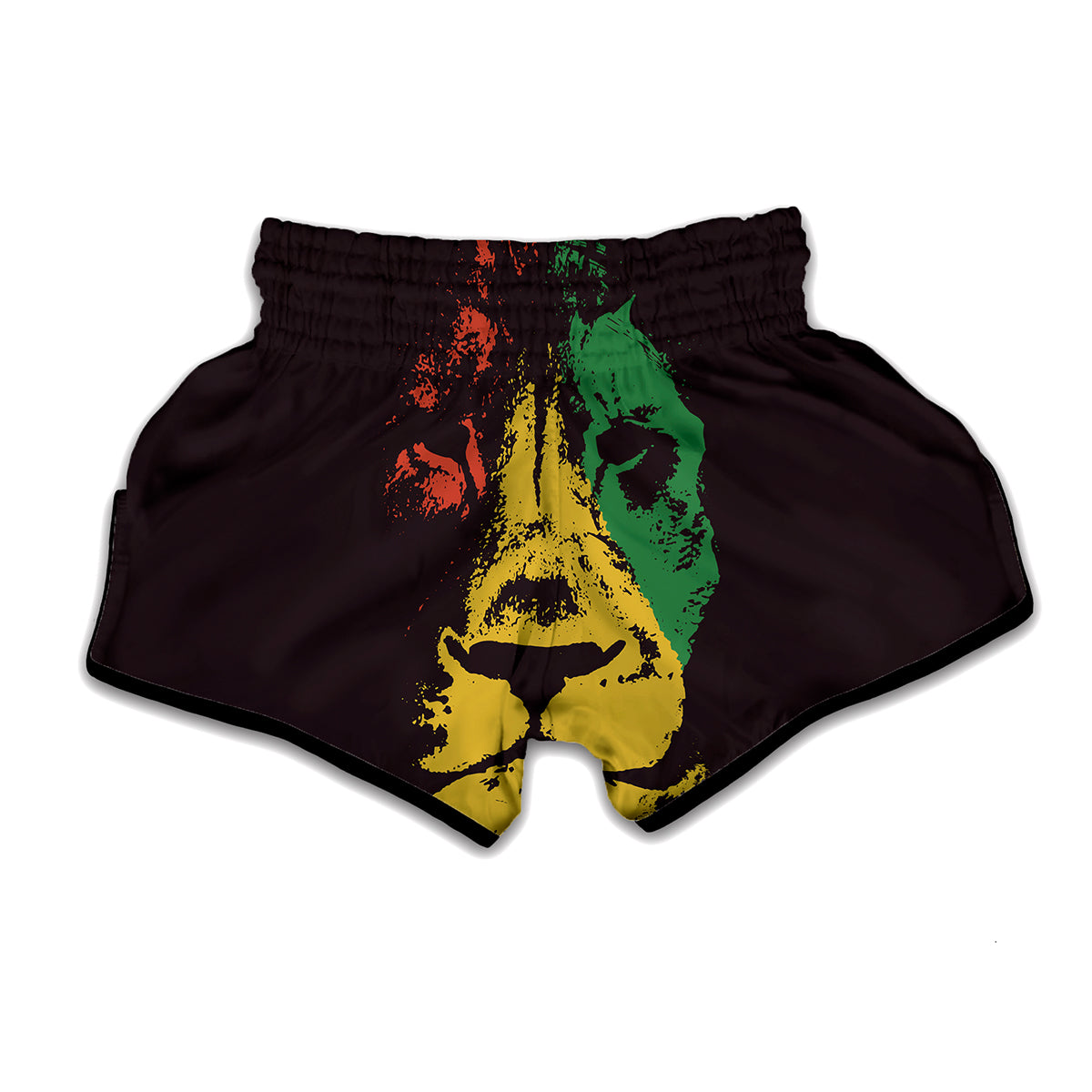 Grunge Rasta Lion Print Muay Thai Boxing Shorts
