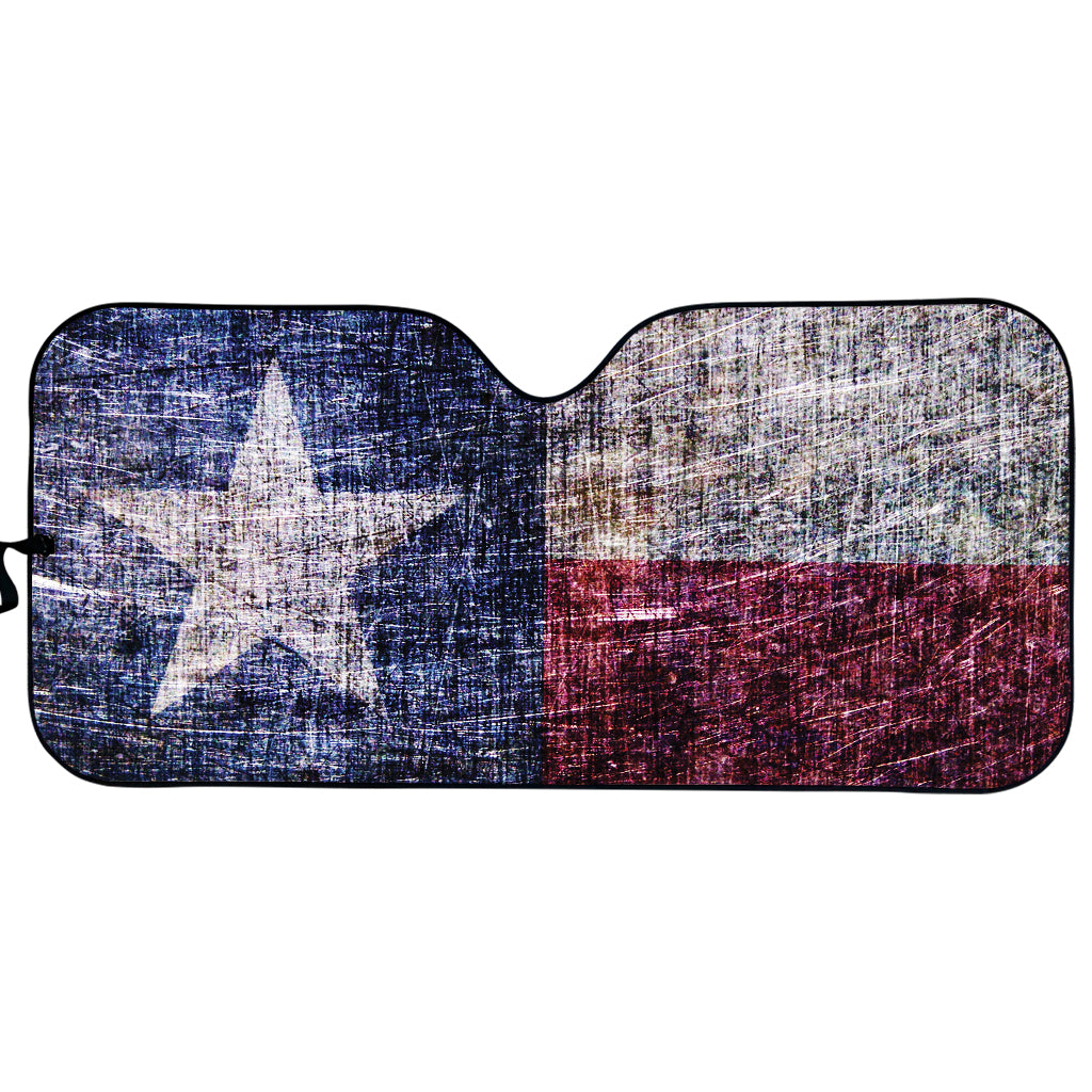 Grunge Texas Flag Print Car Sun Shade