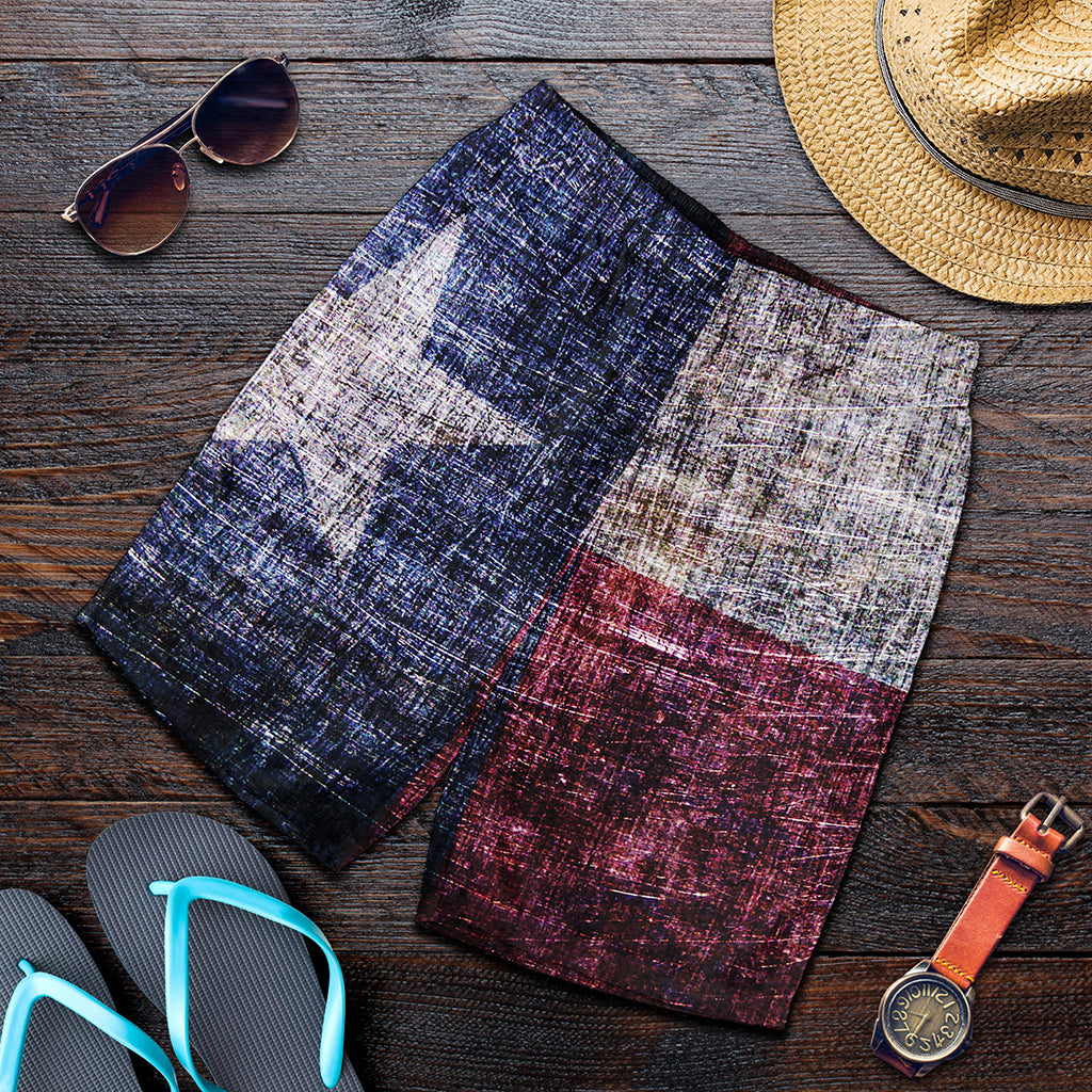 Grunge Texas Flag Print Men's Shorts