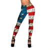 Grunge Wrinkled American Flag Patriotic Women's Leggings GearFrost