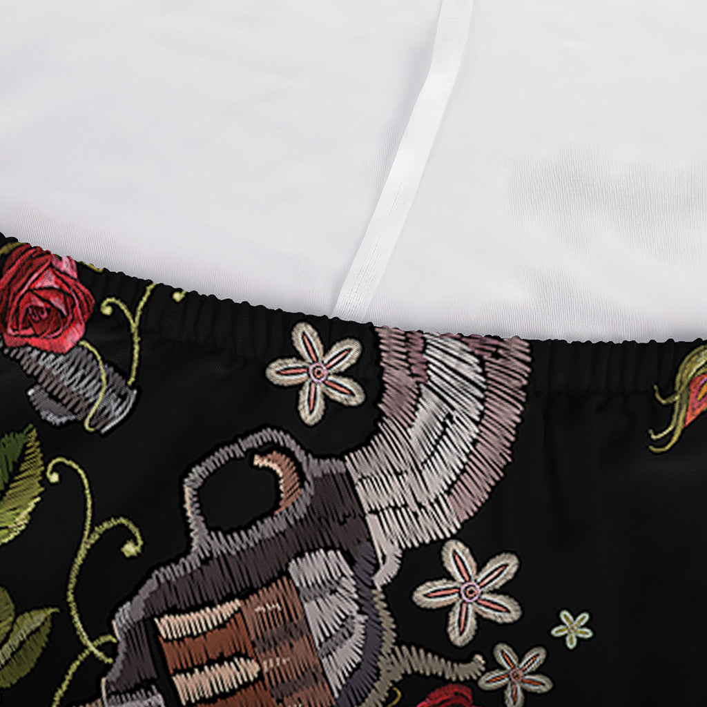 Guns And Flowers Pattern Print Sofa Cover
