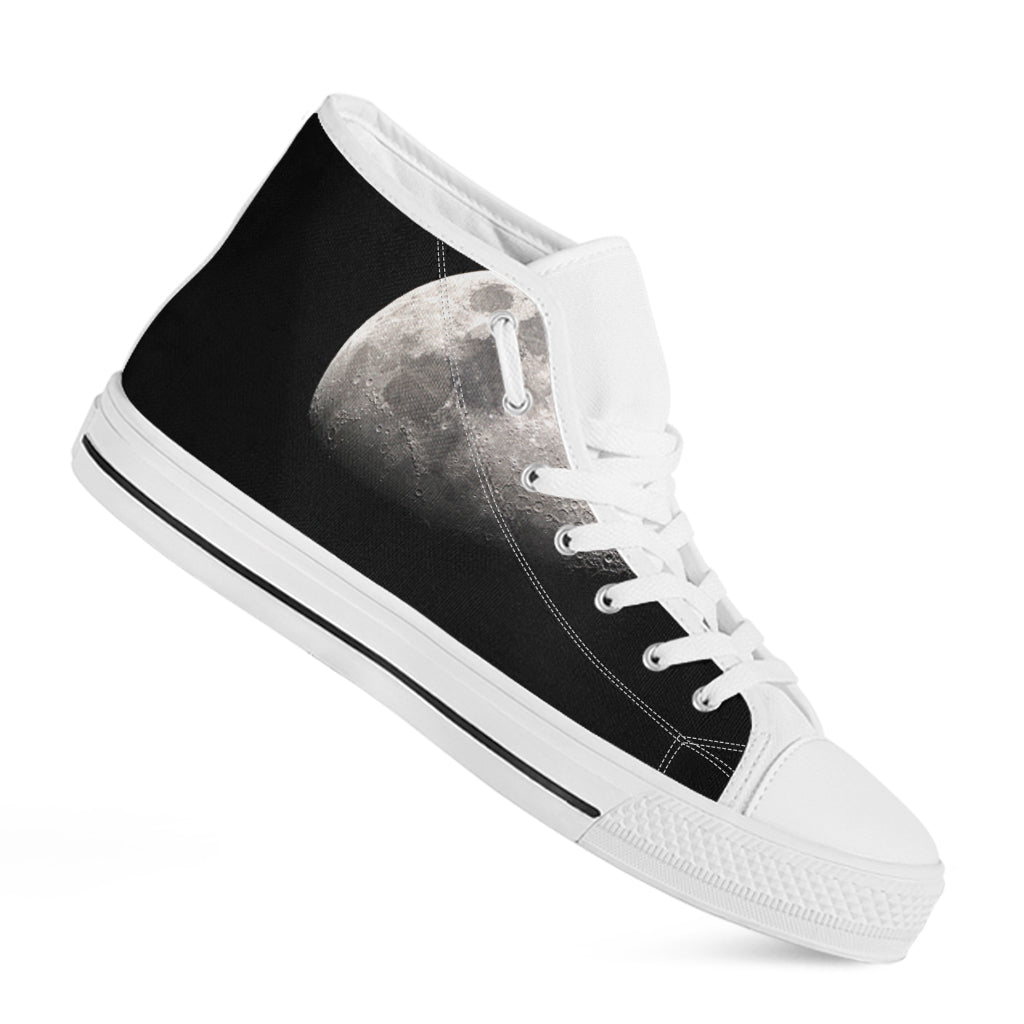 Half Moon Print White High Top Shoes