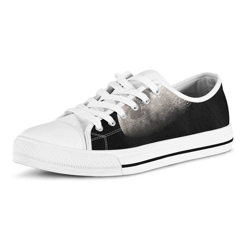 Half Moon Print White Low Top Shoes