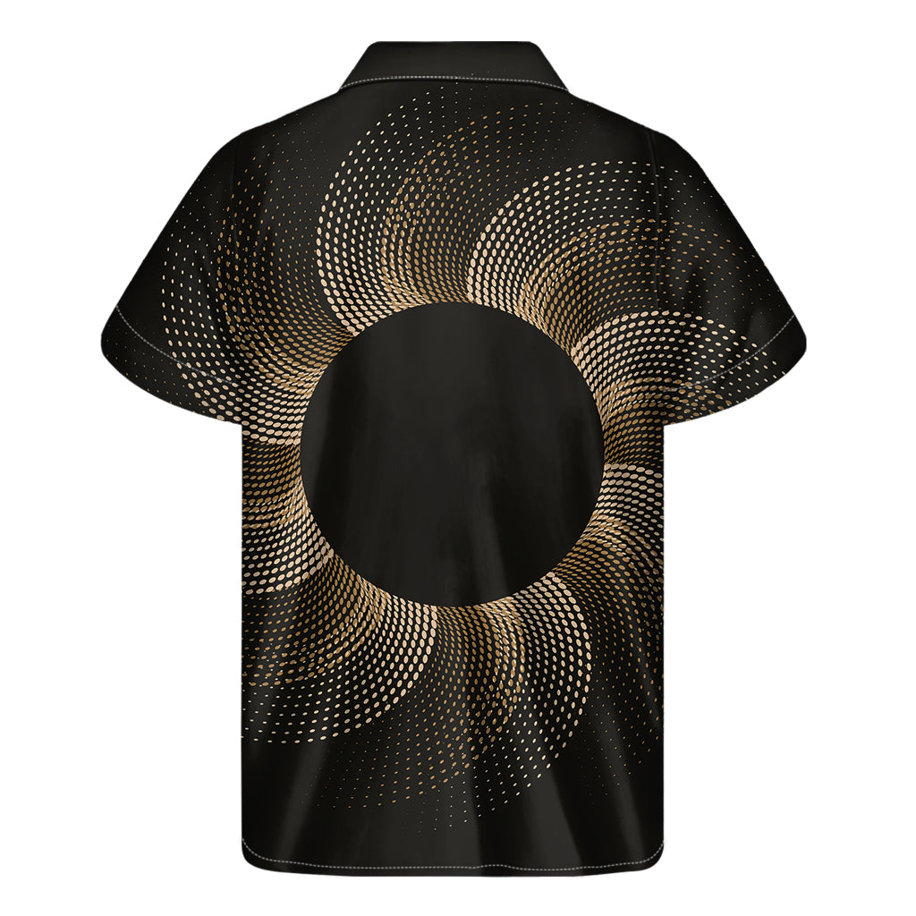 Halftone Dot Sun Print Men's Short Sleeve Shirt