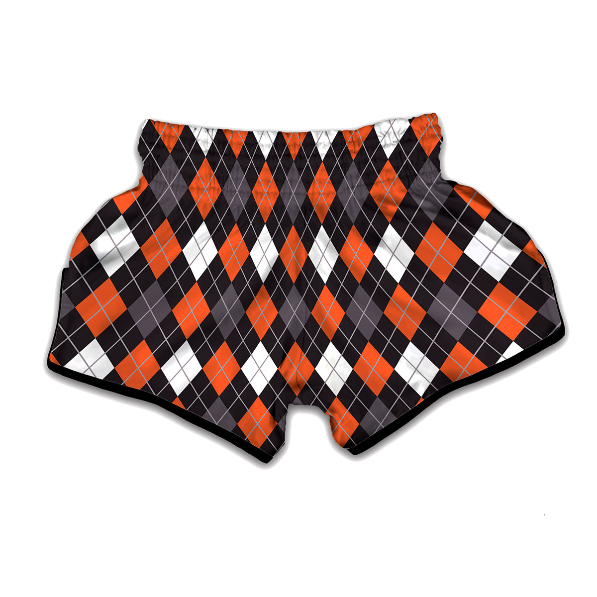 Halloween Argyle Pattern Print Muay Thai Boxing Shorts