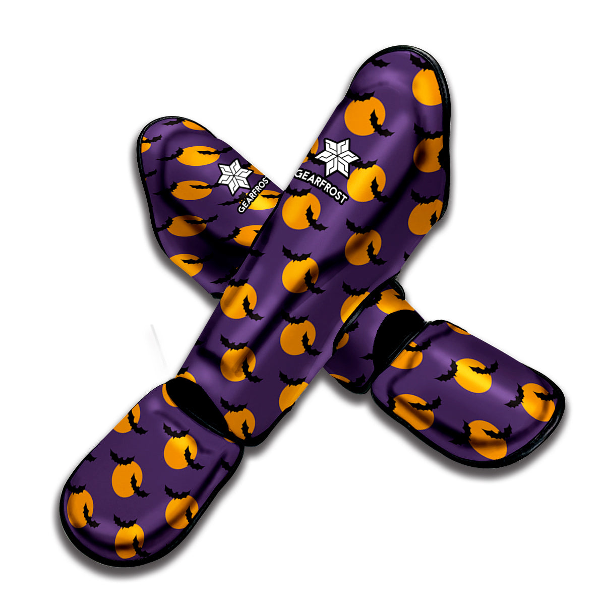 Halloween Bat And Moon Pattern Print Muay Thai Shin Guard