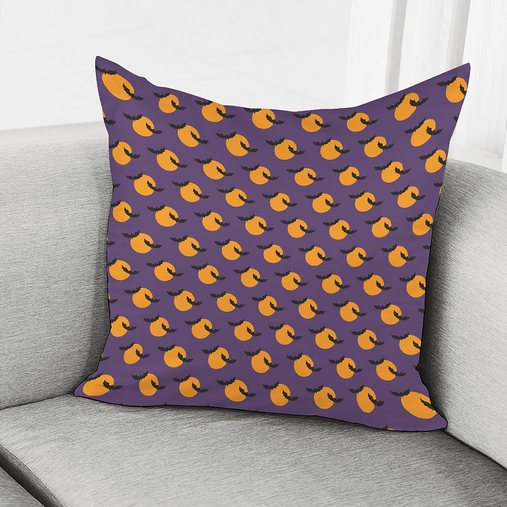 Halloween Bat And Moon Pattern Print Pillow Cover