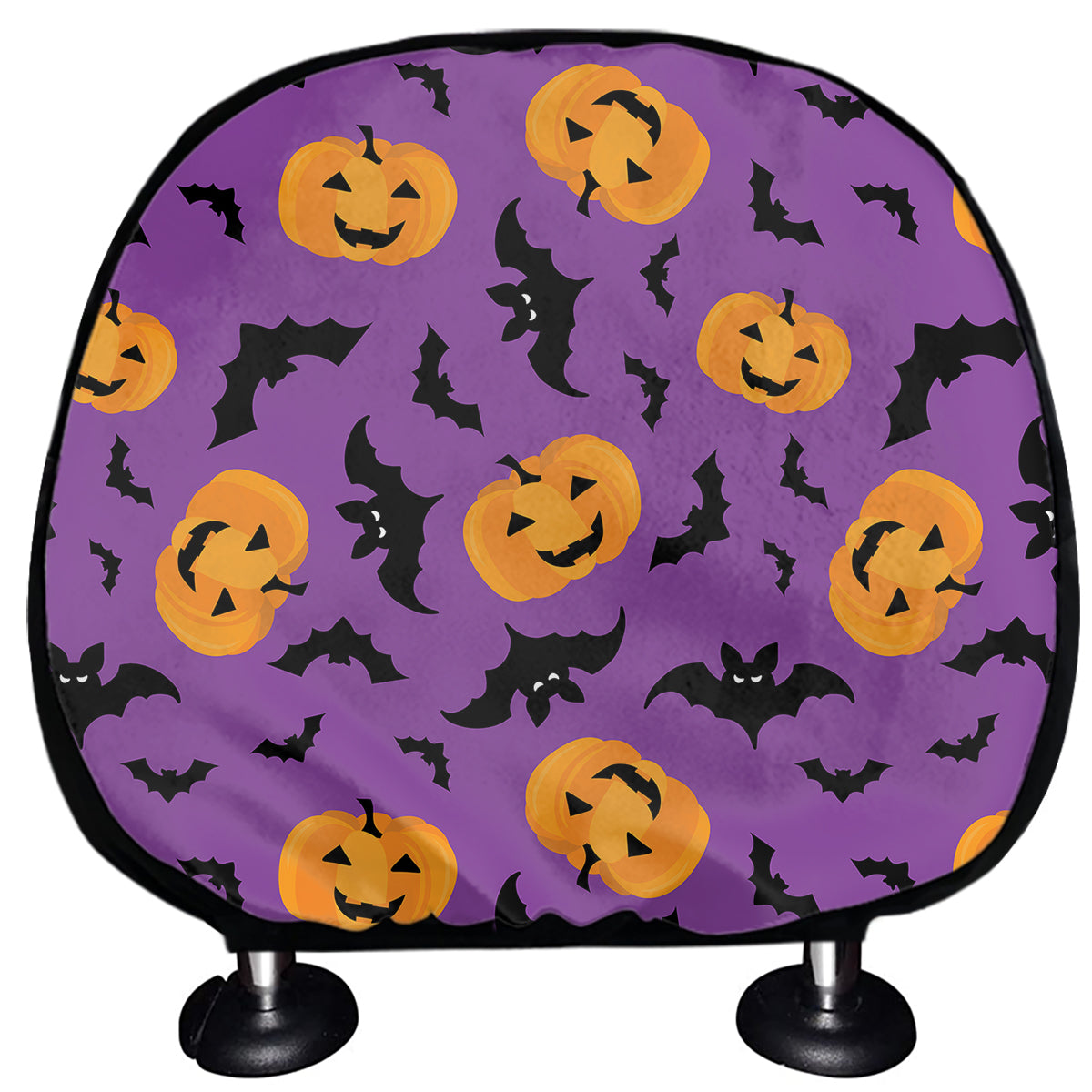 Halloween Bat And Pumpkin Pattern Print Car Headrest Covers