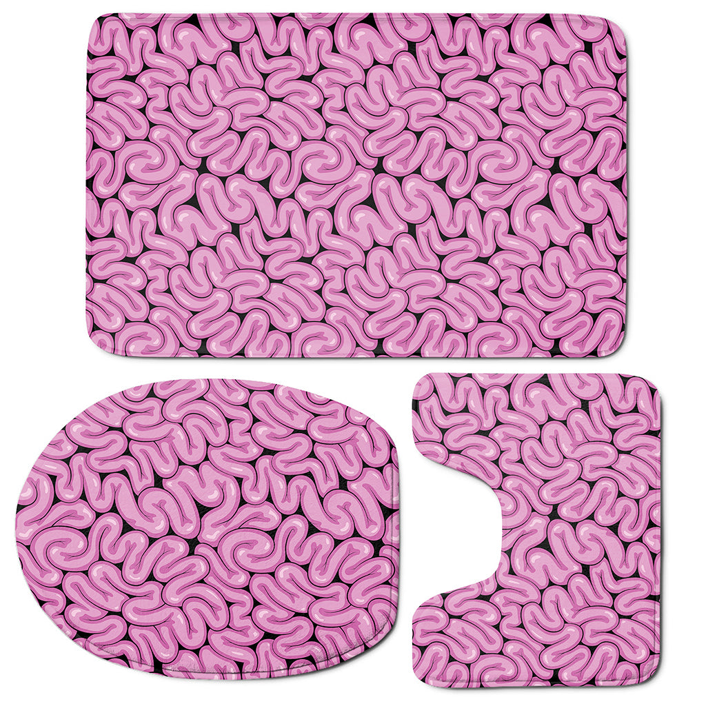 Halloween Brain Print 3 Piece Bath Mat Set