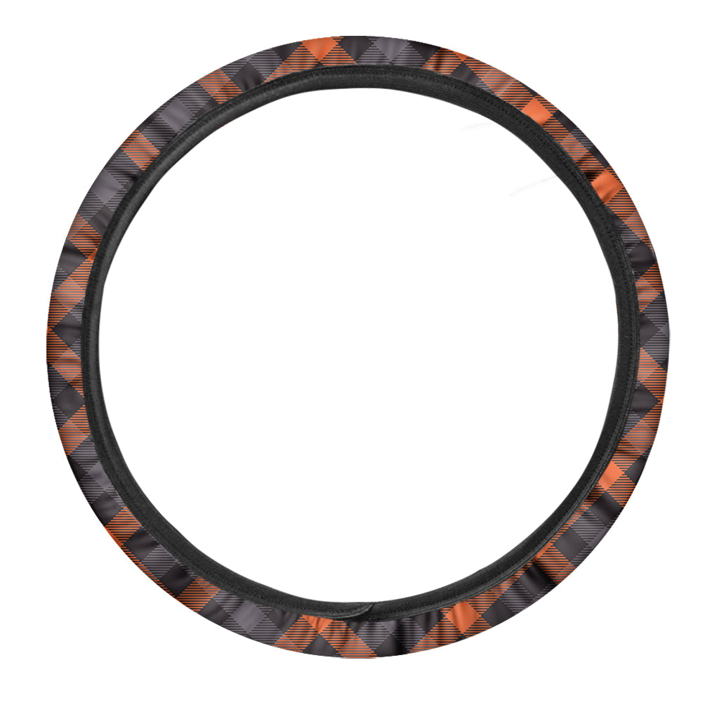 Halloween Buffalo Check Pattern Print Car Steering Wheel Cover