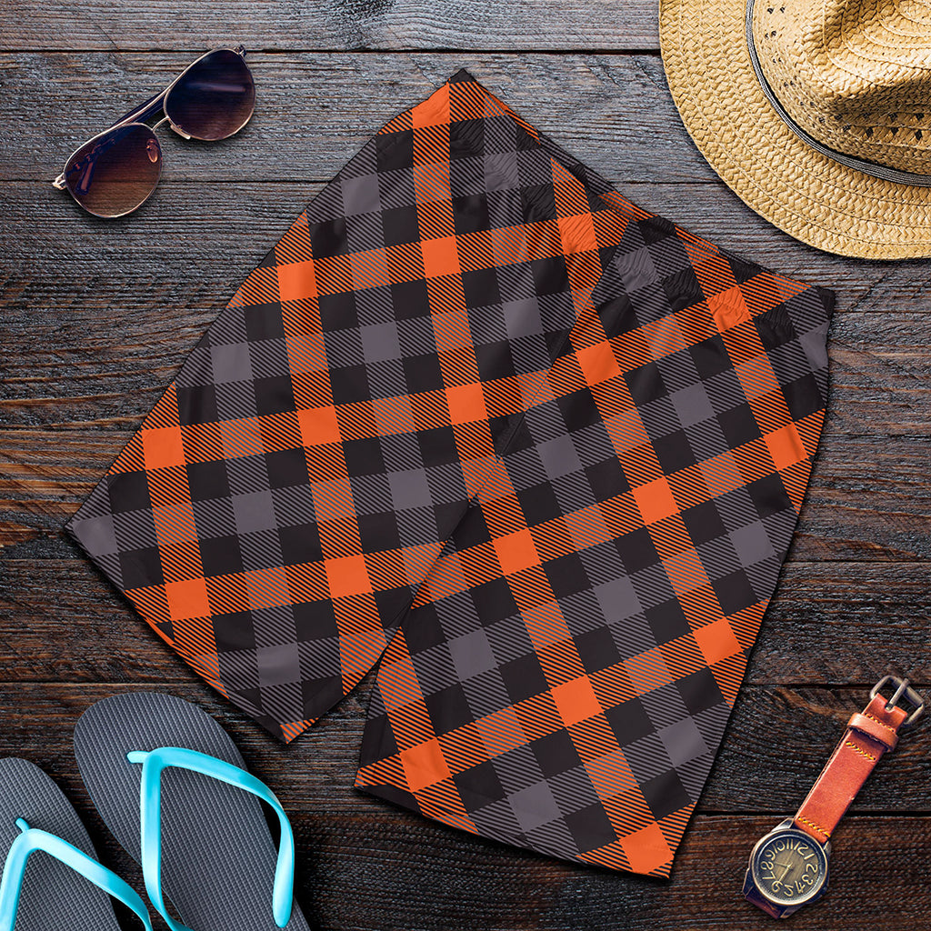 Halloween Buffalo Check Pattern Print Men's Shorts