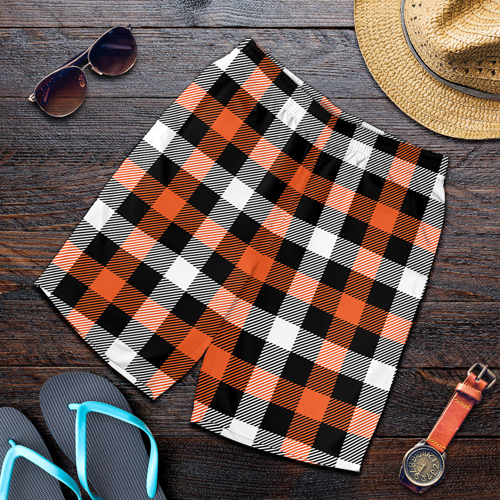 Halloween Buffalo Plaid Pattern Print Men's Shorts