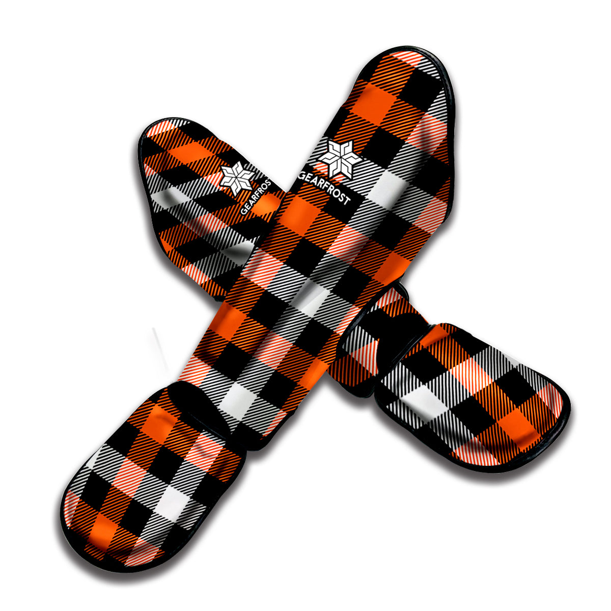 Halloween Buffalo Plaid Pattern Print Muay Thai Shin Guard