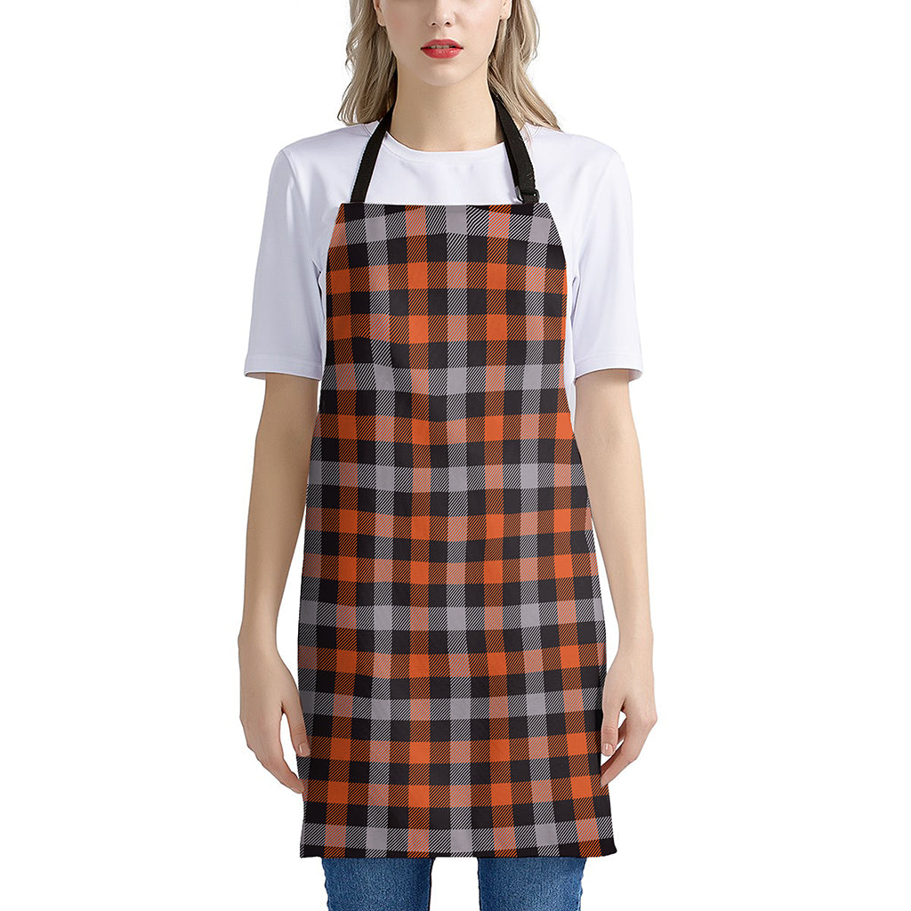 Halloween Buffalo Plaid Print Apron