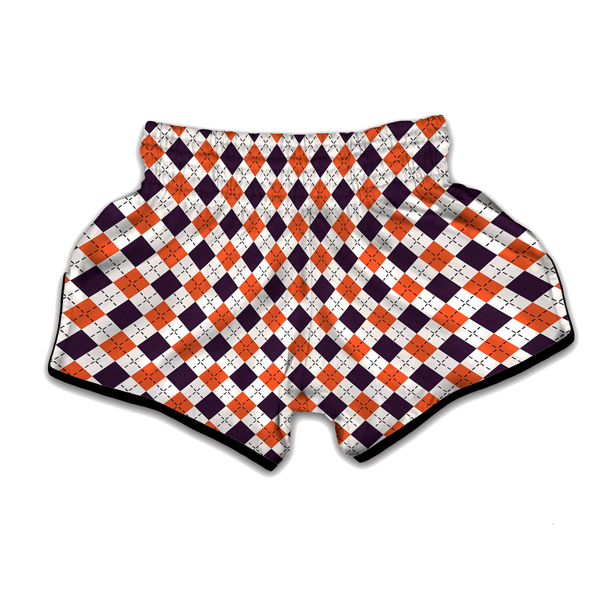 Halloween Checked Pattern Print Muay Thai Boxing Shorts
