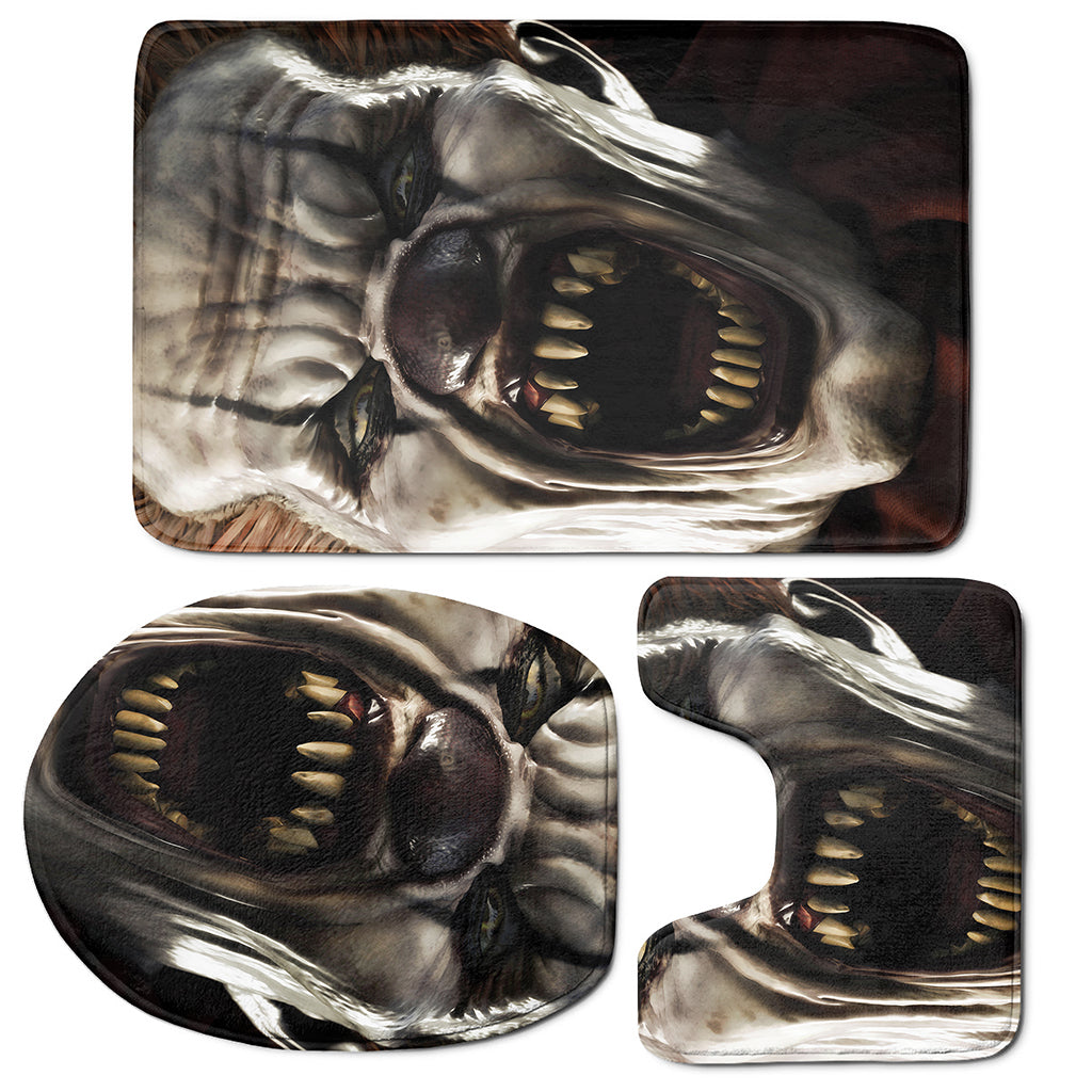 Halloween Clown Print 3 Piece Bath Mat Set