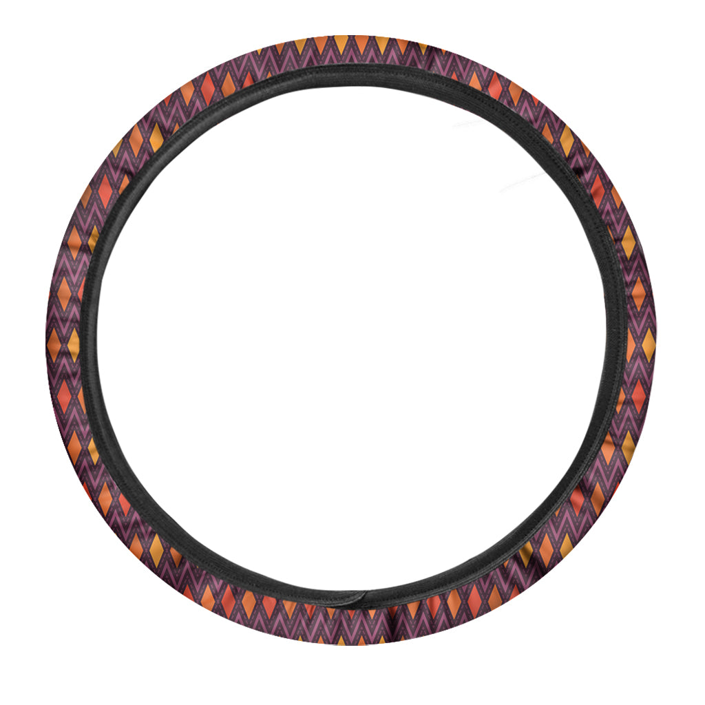 Halloween Diamond Shape Pattern Print Car Steering Wheel Cover