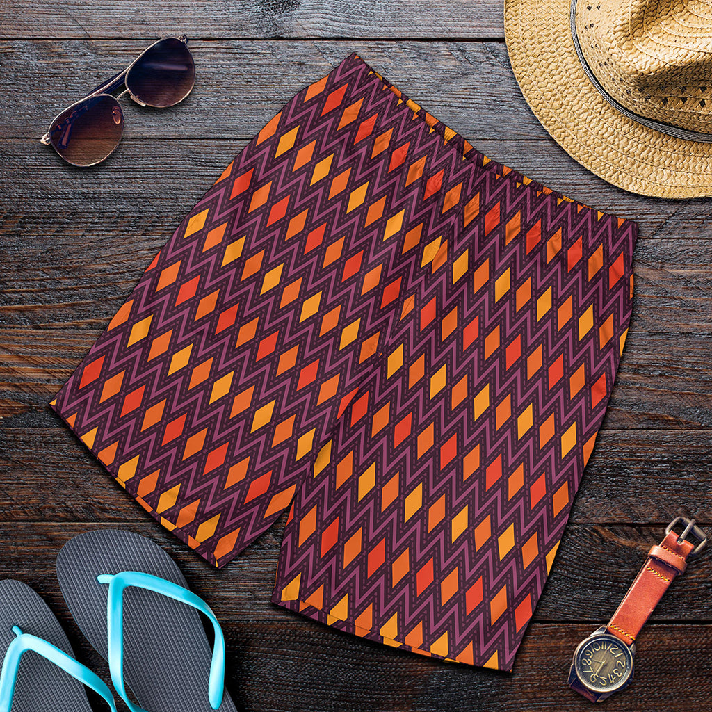 Halloween Diamond Shape Pattern Print Men's Shorts