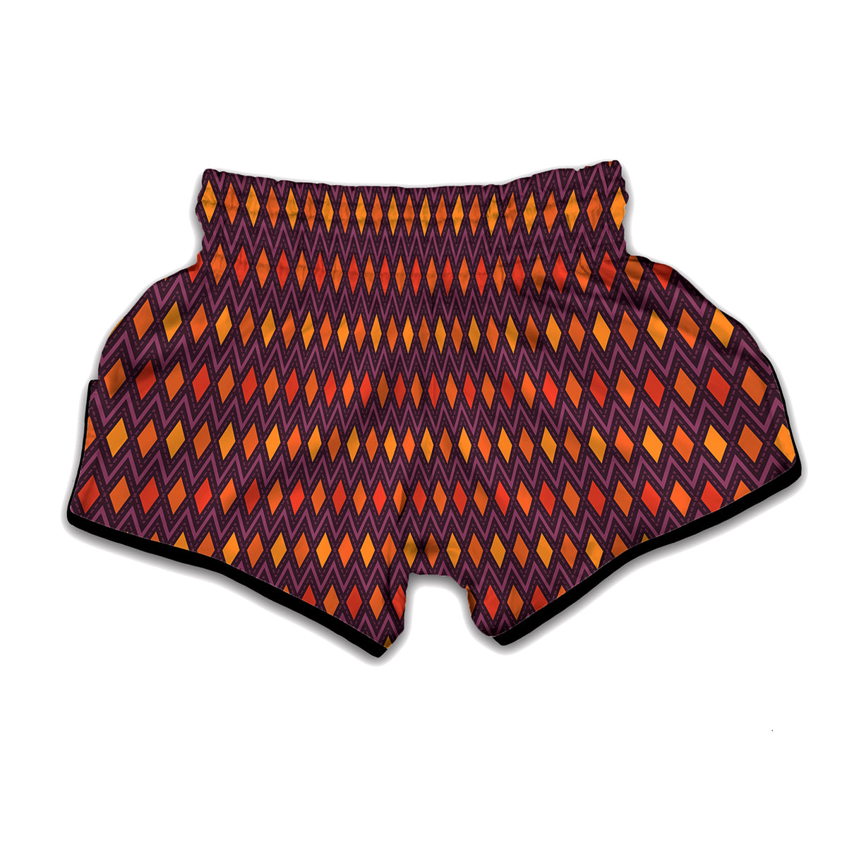 Halloween Diamond Shape Pattern Print Muay Thai Boxing Shorts