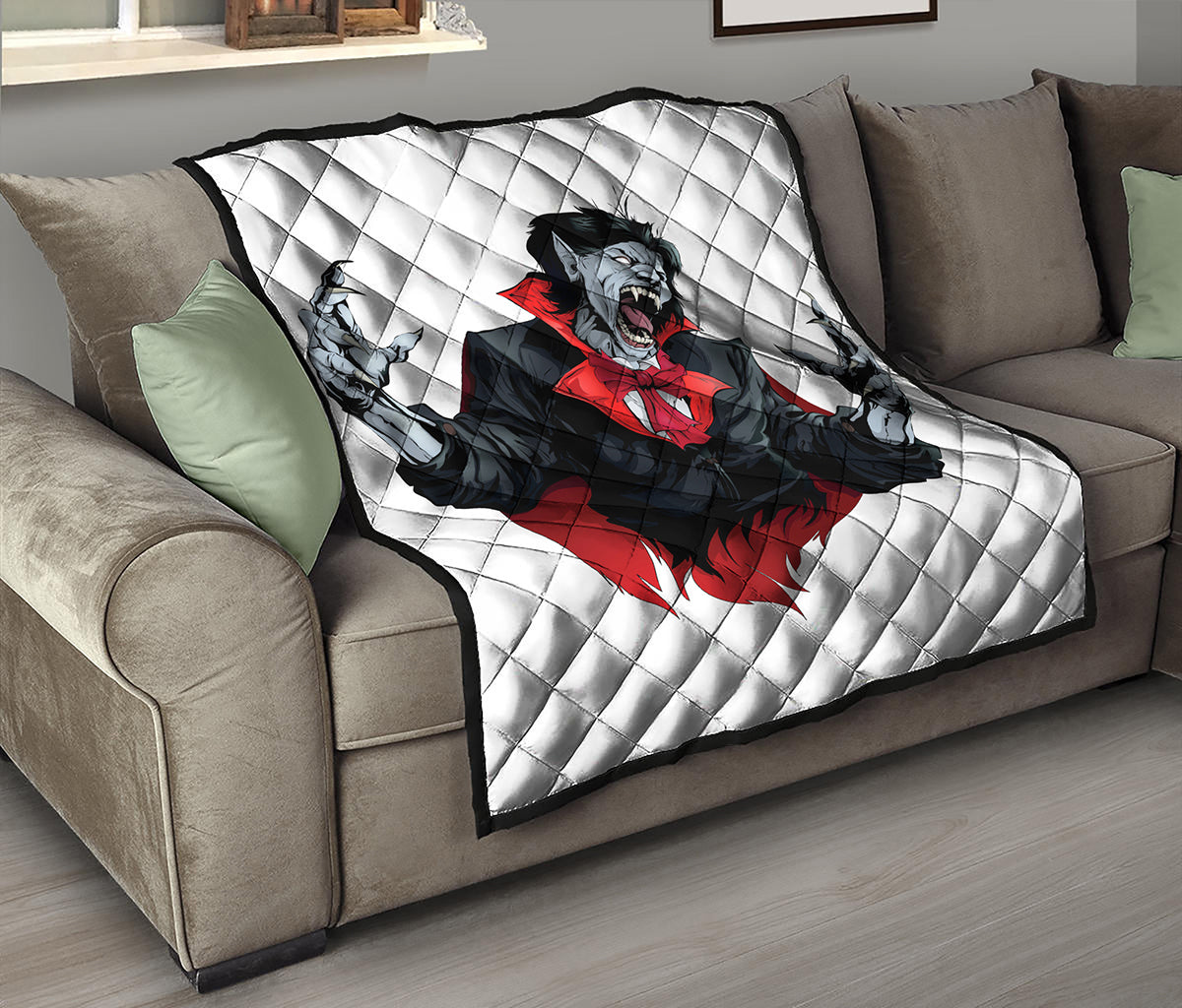 Halloween Evil Vampire Print Quilt
