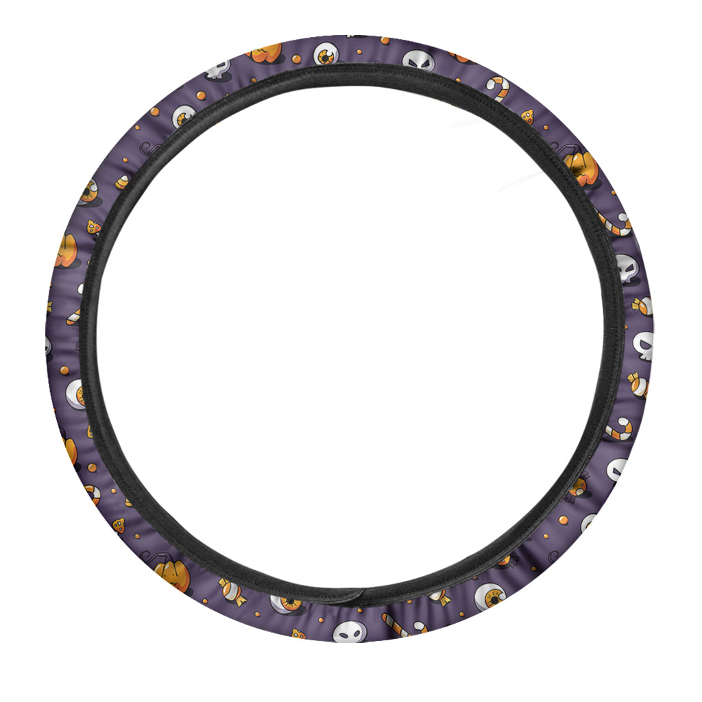 Halloween Eyeball Pattern Print Car Steering Wheel Cover